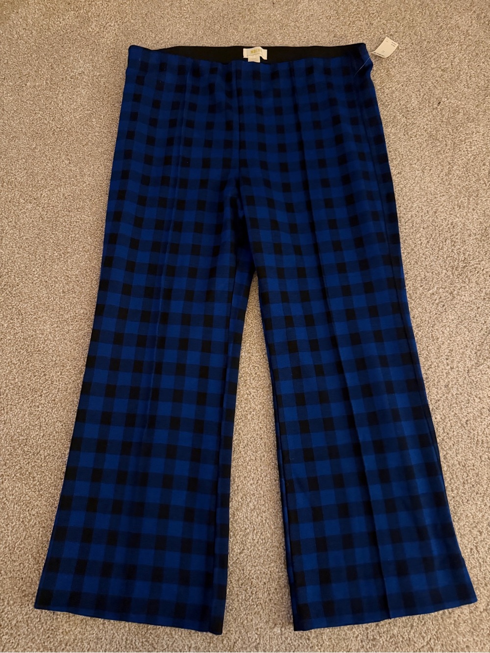 Maeve by Anthropologie Women’s Plaid Dress Pants in Blue and Black XL NWT